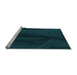 Sideview of Machine Washable Transitional Teal Green Rug, wshpat536lblu