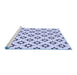 Sideview of Machine Washable Transitional Lavender Blue Rug, wshpat538blu