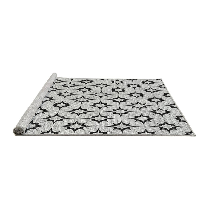 Sideview of Machine Washable Transitional Platinum Gray Rug, wshpat538gry
