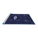 Sideview of Machine Washable Transitional Deep Periwinkle Purple Rug, wshpat539blu