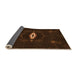 Thickness of Patterned Saddle Brown Rug, pat539org