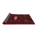 Thickness of Patterned Fire Brick Red Rug, pat539rd