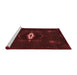 Sideview of Machine Washable Transitional Fire Brick Red Rug, wshpat539rd