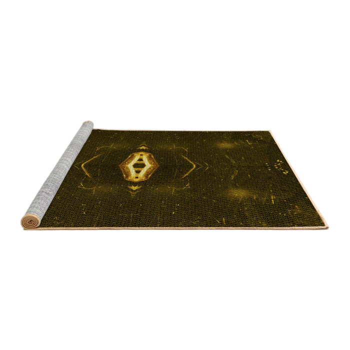 Sideview of Machine Washable Transitional Dark Bronze Brown Rug, wshpat539yw