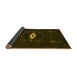 Thickness of Patterned Dark Bronze Brown Rug, pat539yw