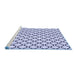 Sideview of Machine Washable Transitional Lavender Blue Rug, wshpat541blu