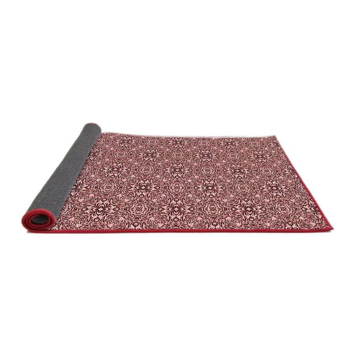 Thickness of Patterned Saffron Red Rug, pat542rd