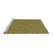 Sideview of Machine Washable Transitional Bold Yellow Rug, wshpat542yw