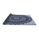 Thickness of Patterned Blue Rug, pat543blu