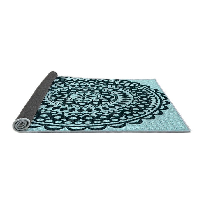Thickness of Patterned Deep-Sea Blue Rug, pat543lblu