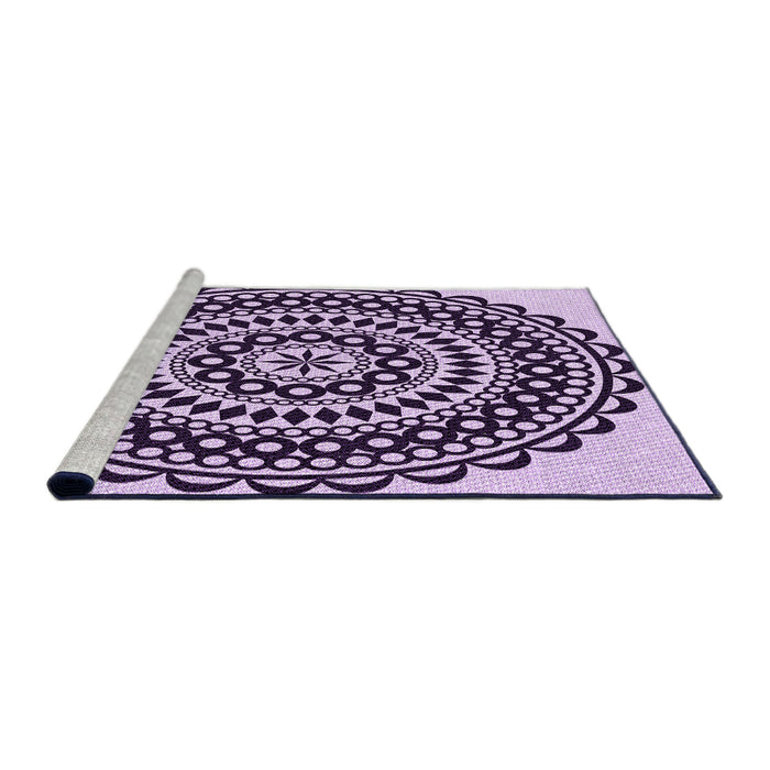 Sideview of Machine Washable Transitional Blossom Pink Rug, wshpat543pur