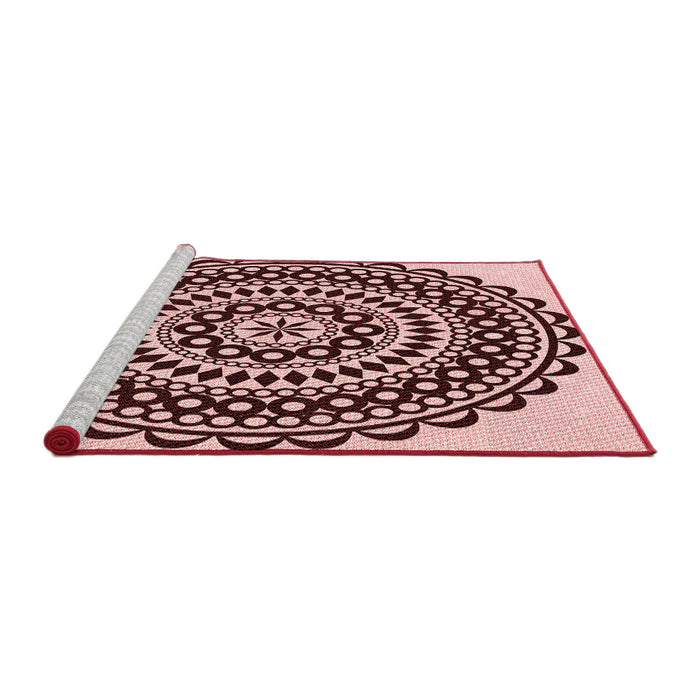 Sideview of Machine Washable Transitional Pink Rug, wshpat543rd