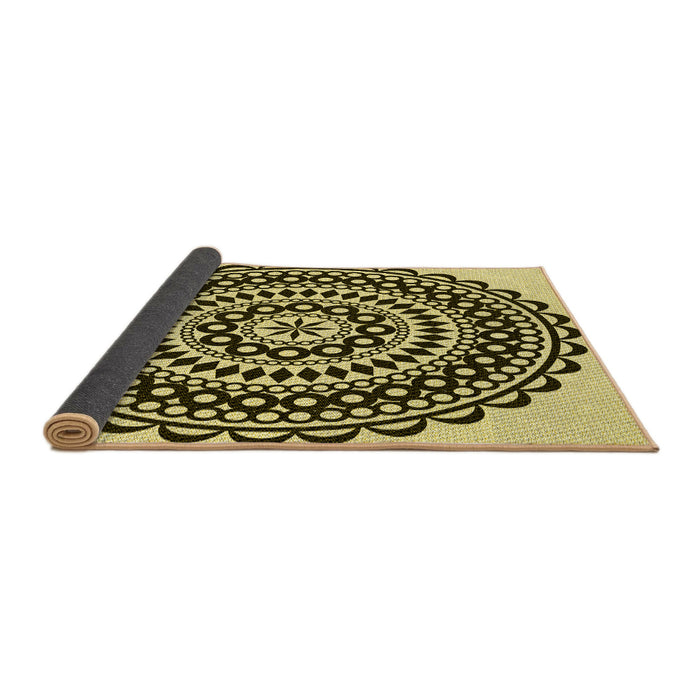 Thickness of Patterned Milk Chocolate Brown Rug, pat543yw