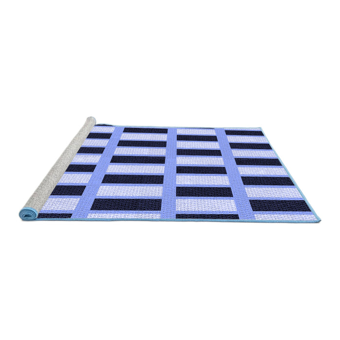 Sideview of Machine Washable Transitional Blue Rug, wshpat544blu