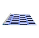 Sideview of Machine Washable Transitional Blue Rug, wshpat544blu