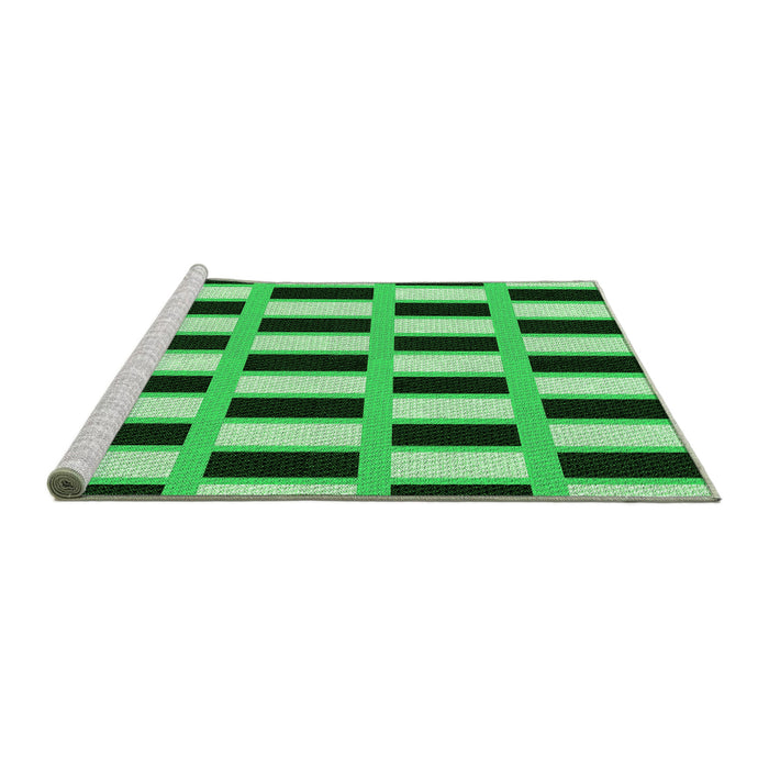 Sideview of Machine Washable Transitional Green Rug, wshpat544grn