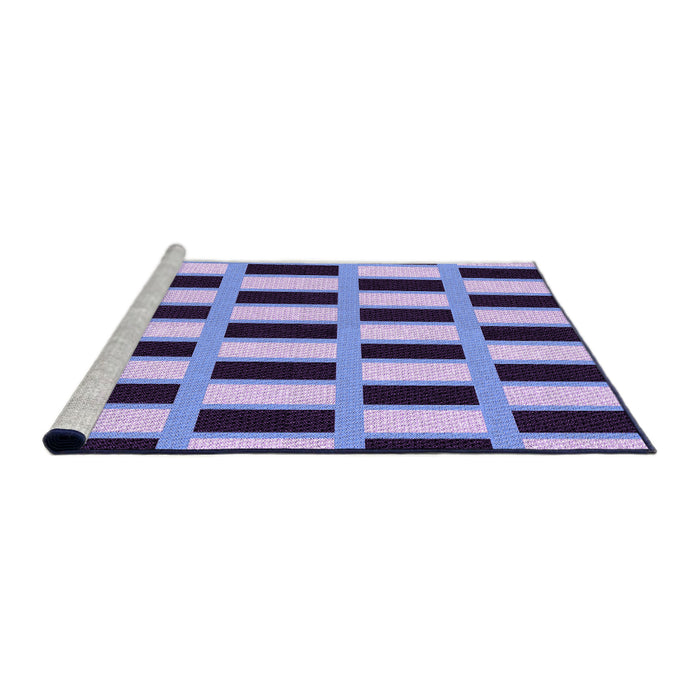 Sideview of Machine Washable Transitional Blue Rug, wshpat544pur