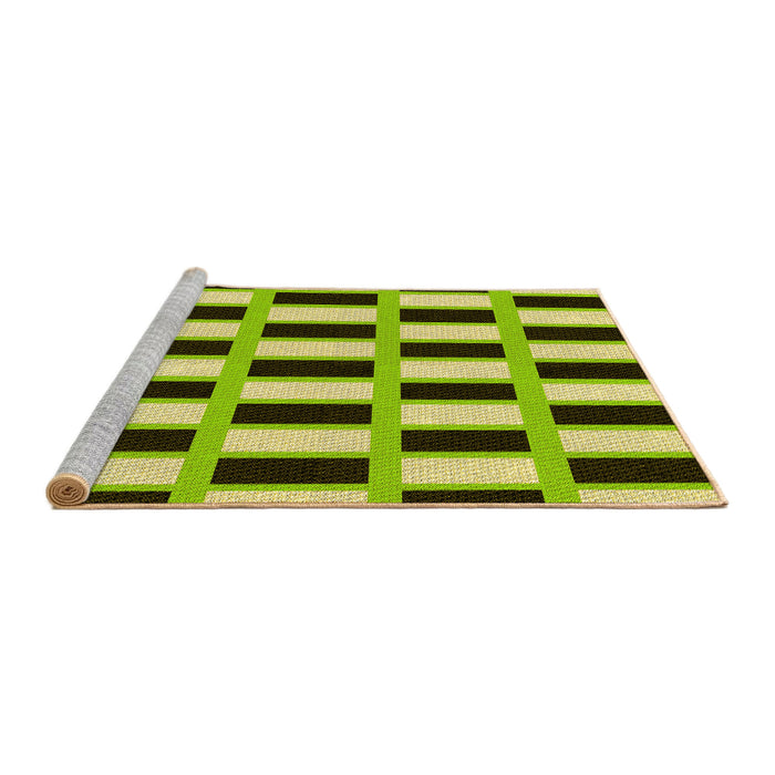 Sideview of Machine Washable Transitional Green Yellow Green Rug, wshpat544yw