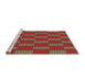 Sideview of Machine Washable Transitional Red Rug, wshpat545brn