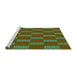 Sideview of Machine Washable Transitional Green Rug, wshpat545grn