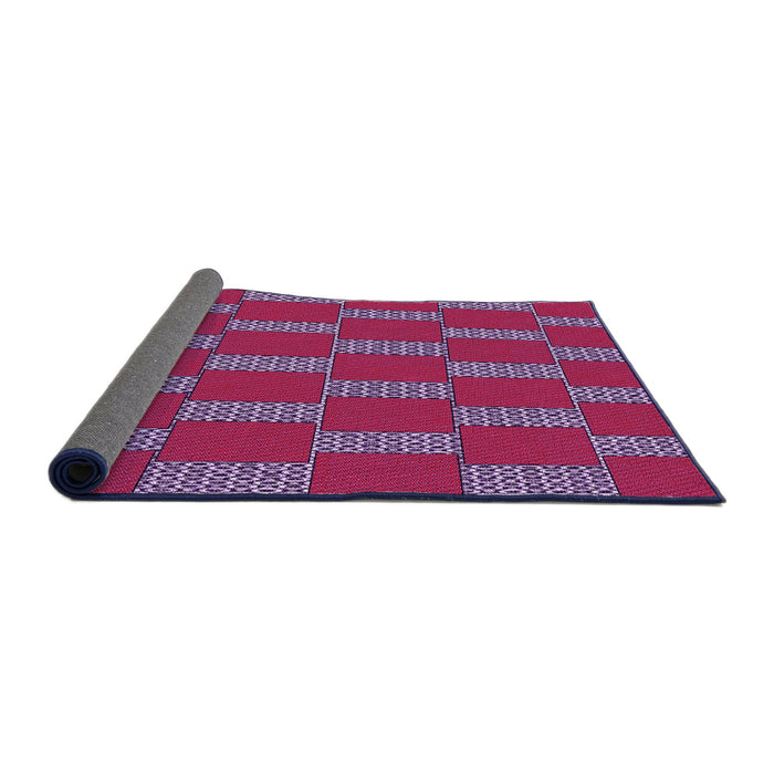 Thickness of Patterned Raspberry Red Rug, pat545pur