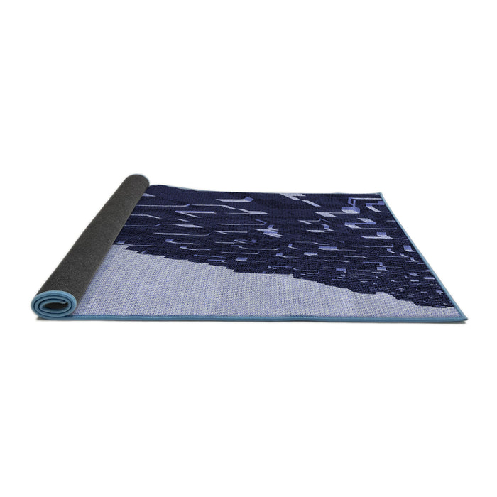 Thickness of Patterned Night Blue Rug, pat546blu