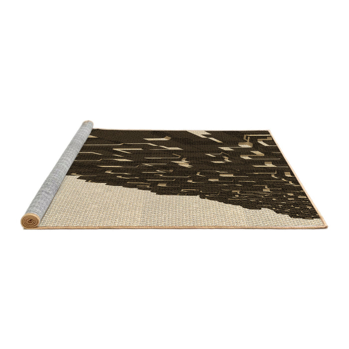 Sideview of Machine Washable Transitional Camel Brown Rug, wshpat546brn