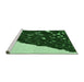 Sideview of Machine Washable Transitional Green Rug, wshpat546grn