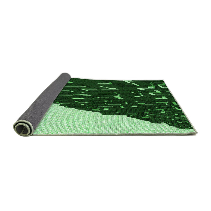 Thickness of Patterned Green Rug, pat546grn