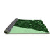 Thickness of Patterned Green Rug, pat546grn