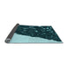 Thickness of Patterned Deep Teal Green Rug, pat546lblu