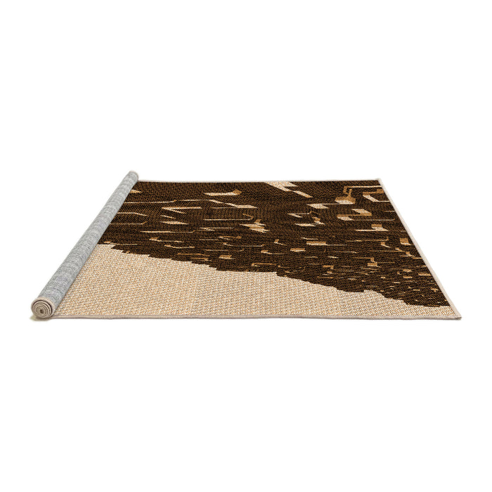 Sideview of Machine Washable Transitional Brown Sand Brown Rug, wshpat546org