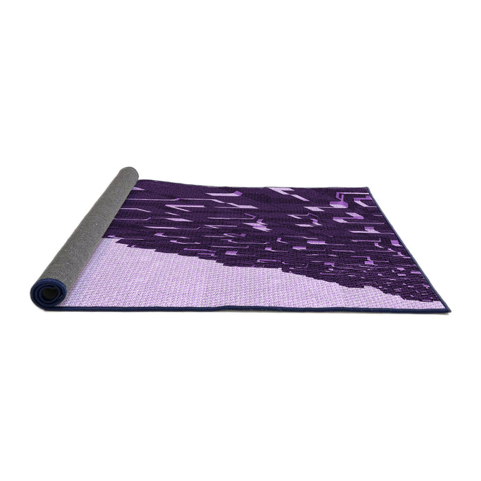 Thickness of Patterned Dark Purple Rug, pat546pur