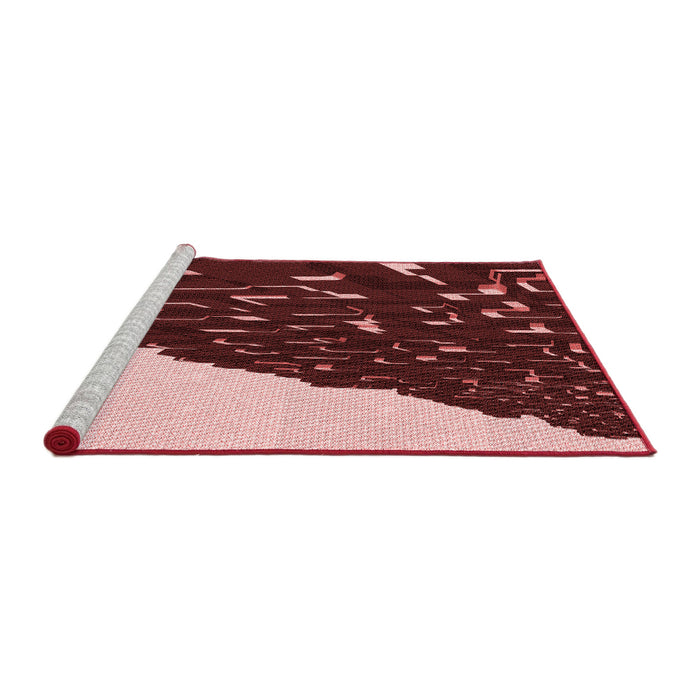 Sideview of Machine Washable Transitional Light Coral Pink Rug, wshpat546rd