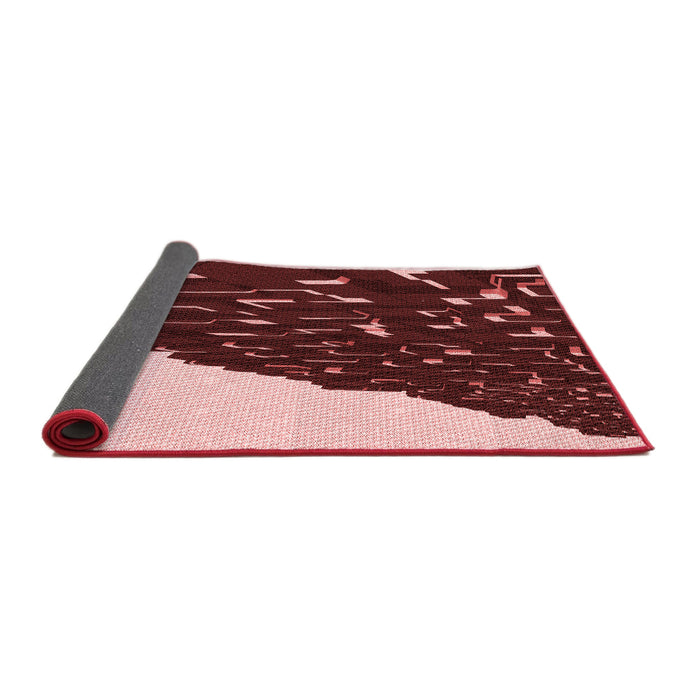 Thickness of Patterned Light Coral Pink Rug, pat546rd