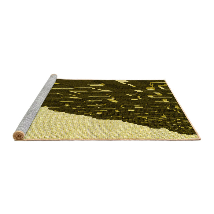 Sideview of Machine Washable Transitional Black Brown Rug, wshpat546yw