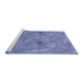 Sideview of Machine Washable Transitional Deep Periwinkle Purple Rug, wshpat547blu