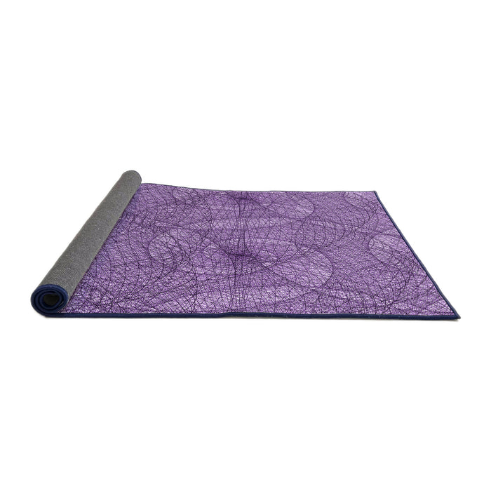 Thickness of Patterned Bright Lilac Purple Rug, pat547pur