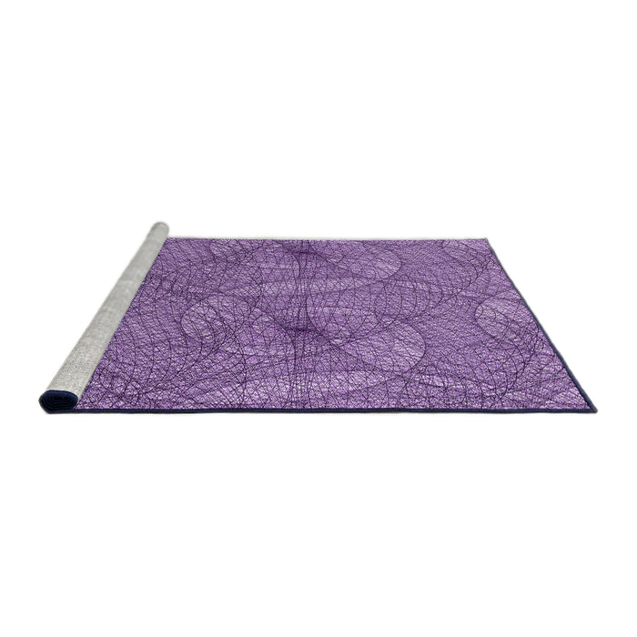 Sideview of Machine Washable Transitional Bright Lilac Purple Rug, wshpat547pur