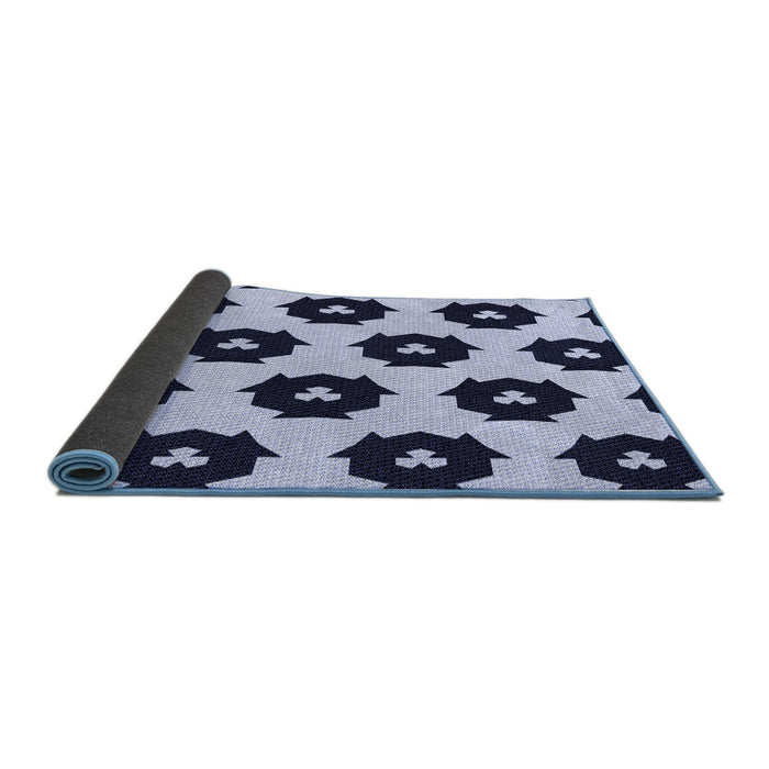 Thickness of Patterned Blue Rug, pat548blu