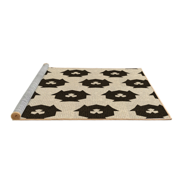 Sideview of Machine Washable Transitional Chocolate Brown Rug, wshpat548brn