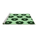 Sideview of Machine Washable Transitional Dark Forest Green Rug, wshpat548grn