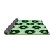 Thickness of Patterned Dark Forest Green Rug, pat548grn