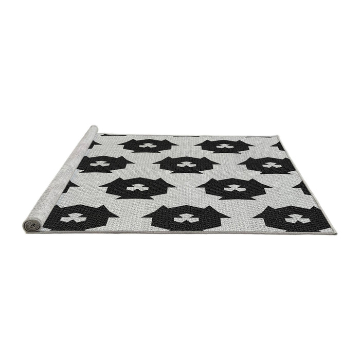 Sideview of Machine Washable Transitional Black Rug, wshpat548gry