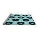 Sideview of Machine Washable Transitional Medium Teal Green Rug, wshpat548lblu