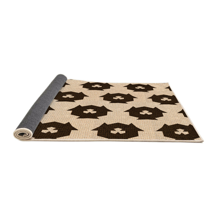 Thickness of Patterned Deep Peach Orange Rug, pat548org