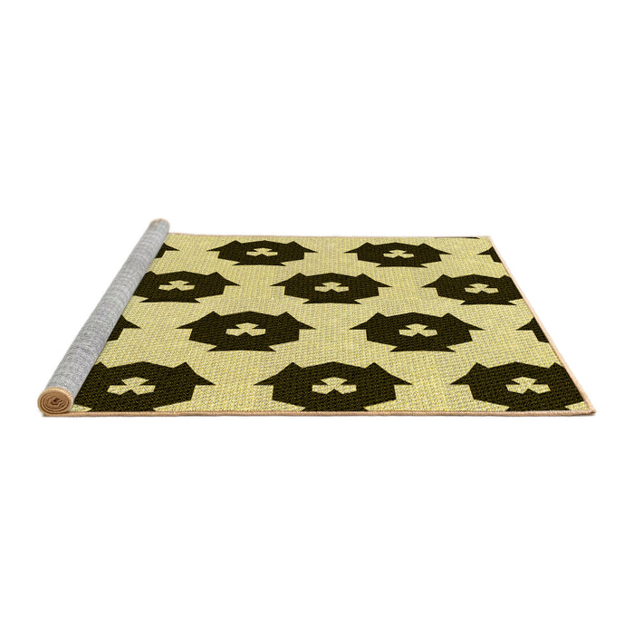 Sideview of Machine Washable Transitional Bakers Brown Rug, wshpat548yw