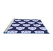 Sideview of Machine Washable Transitional Blue Rug, wshpat549blu