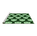 Sideview of Machine Washable Transitional Deep Emerald Green Rug, wshpat549grn