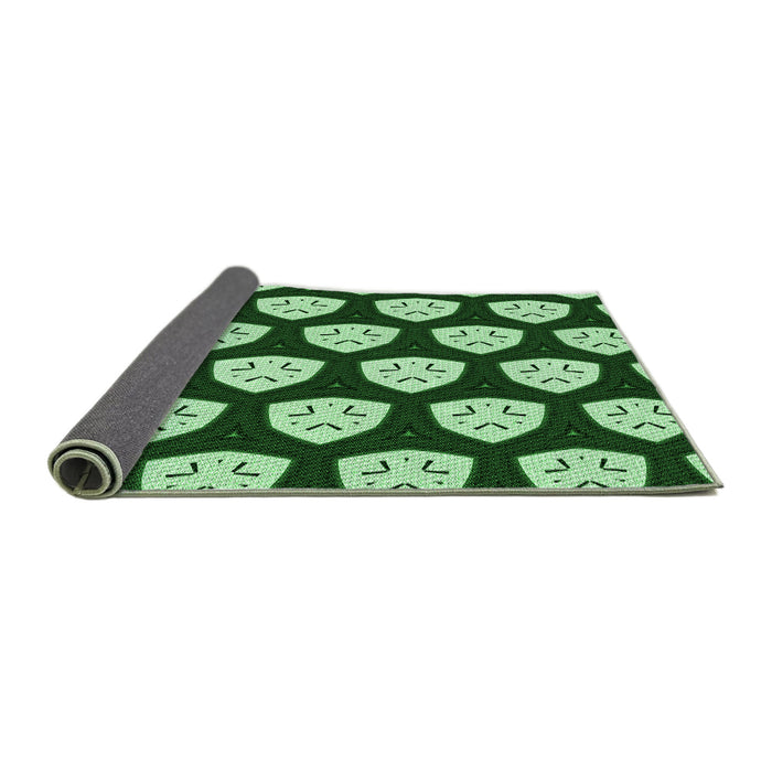 Thickness of Patterned Deep Emerald Green Rug, pat549grn